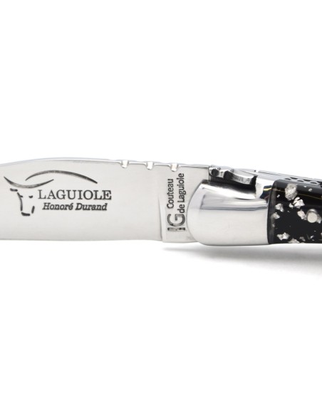 Laguiole GA, 11 cm Griff aus Silberblatt in Einschlüssen