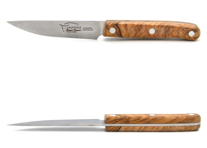 Office-Messer, hergestellt in Laguiole, 10 cm Griff aus Olivenholz