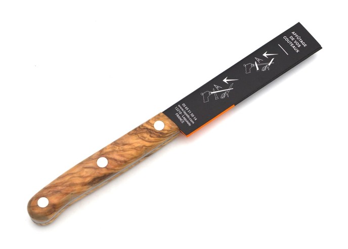 Paring knife made in Laguiole, 10 cm olive wood handle