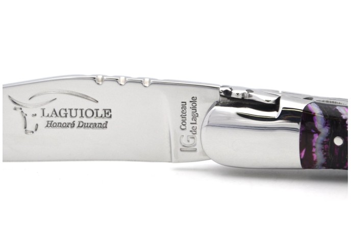 Laguiole with Geographical Indication, 12cm purple mammoth molar handle