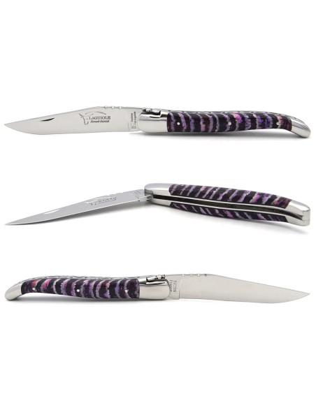 Laguiole with Geographical Indication, 12cm purple mammoth molar handle