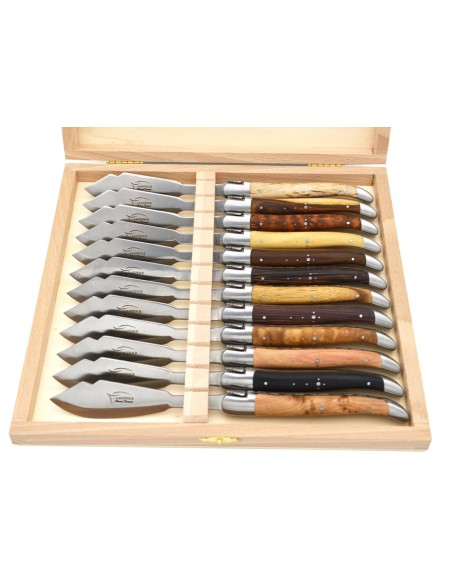 Laguiole fish knives, wide various wood handles