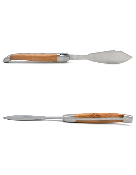 Laguiole Fischmesser, breiterer Griff aus verschiedene Holzarten