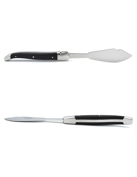 Laguiole fish knives, ebony wood handles with shiny finish