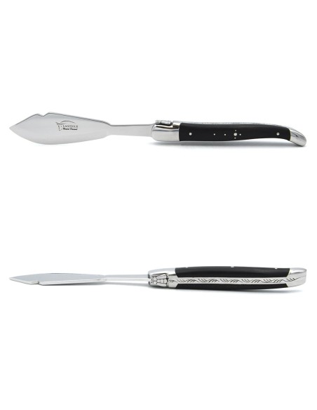 Coffret de couteaux de Laguiole à poisson en ébène, inox brillant