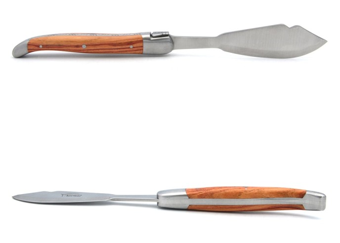 Coffret de couteaux de Laguiole à poisson en bois de rose, inox mat