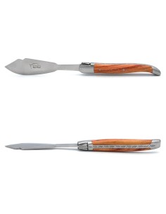 Laguiole Fischmesser, breiterer Griff aus Rosenholz, mattem Edelstahl 2