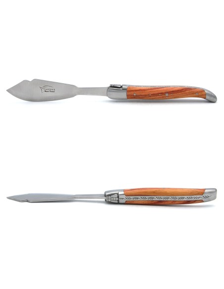 Coffret de couteaux de Laguiole à poisson en bois de rose, inox mat