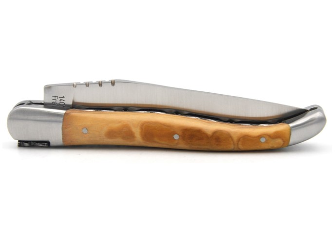 Laguiole mit Label GA, 12 cm Griff aus Olivenholz, Doppelplatinen