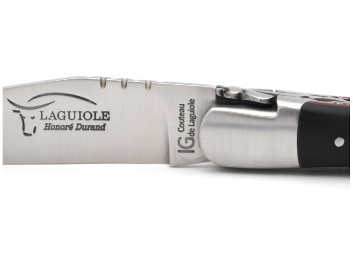 Laguiole GA, 12 cm Honrspitze & rot Vulkanfiber, Doppelplatinen