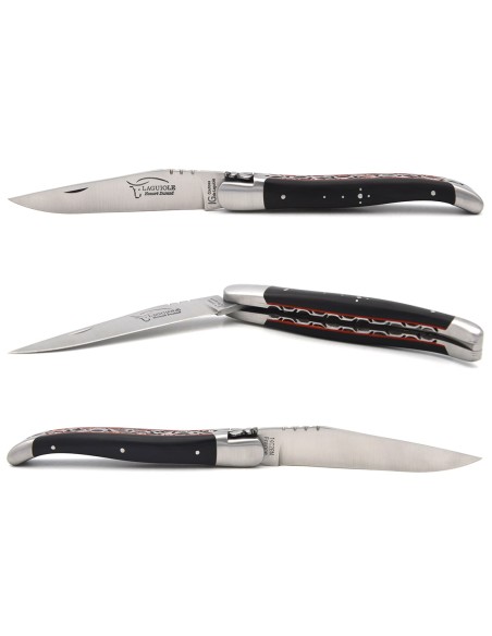 Laguiole GA, 12 cm Honrspitze & rot Vulkanfiber, Doppelplatinen