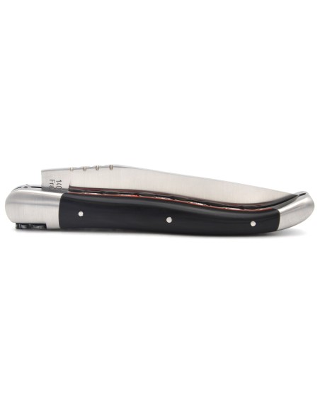Laguiole IG en pointe de corne & intercalaire rouge, doubles platines