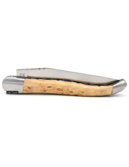 Laguiole with GI label, 12 cm birch wood handle, double plates