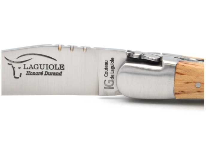 Laguiole mit Label GA, 12 cm Griff aus Birkenholz, Doppelplatinen