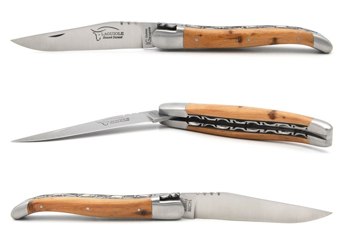 Laguiole GA, Wacholderholz & schwarze Vulkanfiber, Doppelplatinen