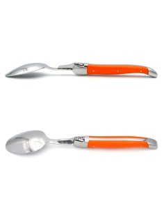 Grandes cuillères Laguiole Honoré Durand, manche corian orange 2