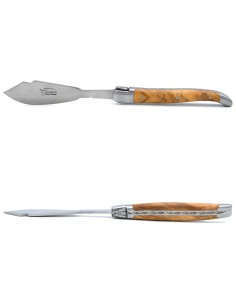 Laguiole fish knives, wide olive wood handles with matt finish 2