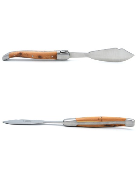 Laguiole fish knives, wide juniper handles with matt finish