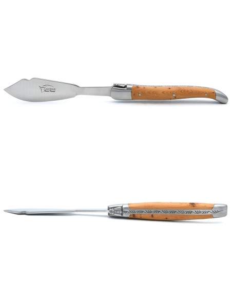 Laguiole fish knives, wide juniper handles with matt finish
