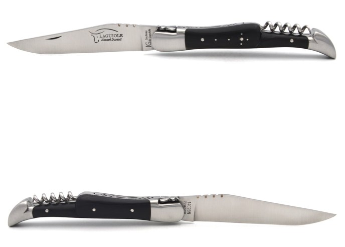 Laguiole GA, 12 cm Griff aus Hornspitze (dunkel) mit Korkenzieher