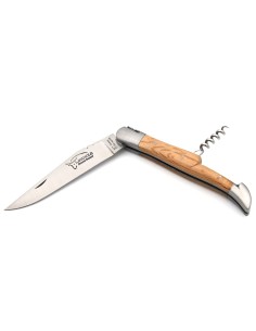 Laguiole GA, 12 cm Griff aus Grüne Eiche mit Korkenzieher 2