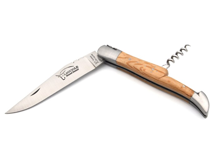Laguiole GA, 12 cm Griff aus Grüne Eiche mit Korkenzieher