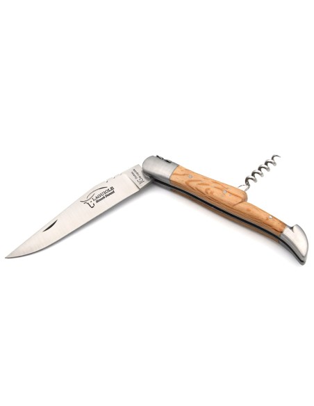 Laguiole GA, 12 cm Griff aus Grüne Eiche mit Korkenzieher