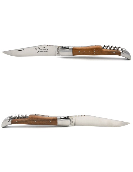 Laguiole-Messer Label GA, 12 cm Griff aus Nussbaum mit Korkenzieher