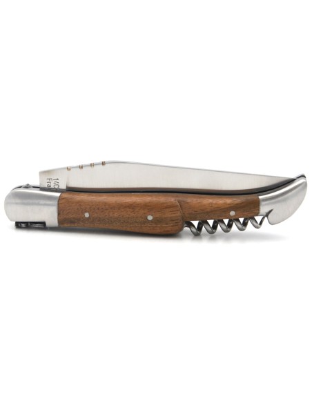 Laguiole knife with GI label, 12 cm walnut wood handle with corkscrew