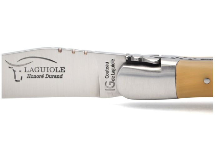 Laguiole GA, 12 cm Griff aus Hornspitze (hell) mit Korkenzieher