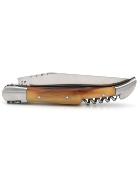 Laguiole GA, 12 cm Griff aus Hornspitze (hell) mit Korkenzieher