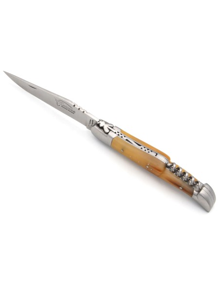 Laguiole GA, 12 cm Griff aus Hornspitze (hell) mit Korkenzieher