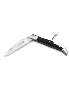 Laguiole-Messer mit GA, 12 cm Griff aus Ebenholz mit Korkenzieher 2