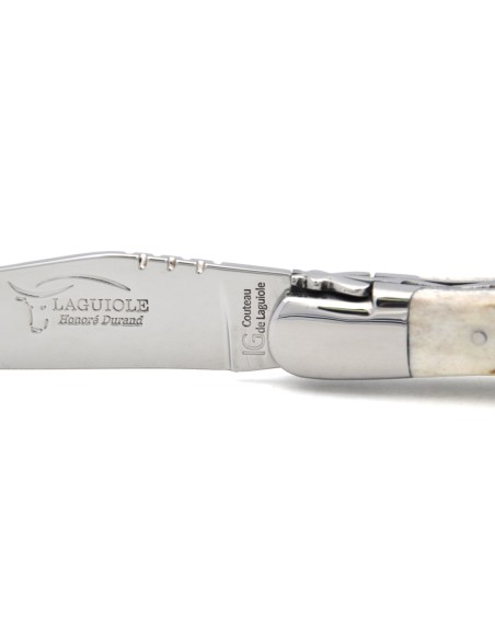 Laguiole-Messer mit GA, 12 cm Griff aus Hirschgeweih mit Korkenzieher