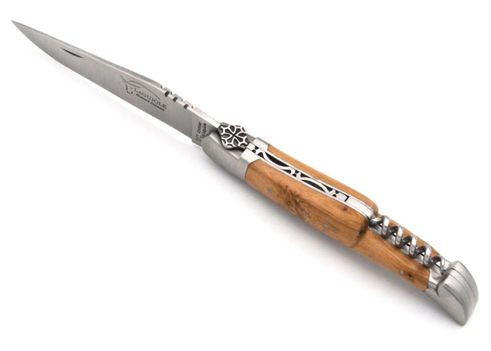 Laguiole mit GA, Wacholderholz mit Korkenzieher, Okzitanische Kreuz