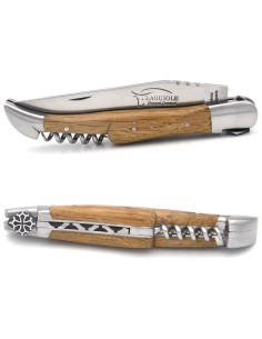 Laguiole GA, 12 cm aus Fasseiche mit Korkenzieher, Okzitanische Kreuz 2