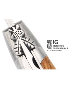 Laguiole mit GA, 12 cm Griff aus Olivenholz,  Klassiche Biene Nr.1