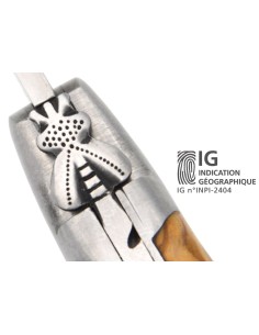 Laguiole IG en olivier, abeille classique n°2, manche de 12 cm