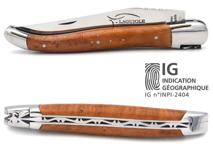 Laguiole mit Label Geografische Angabe, 12 cm Griff aus Heideholz