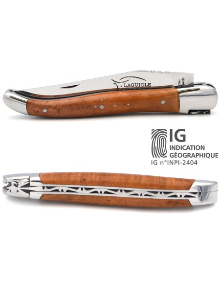 Laguiole mit Label Geografische Angabe, 12 cm Griff aus Heideholz
