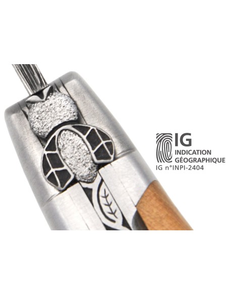 Laguiole GI, juniper handle, Damascus steel, chiseled bee and spring