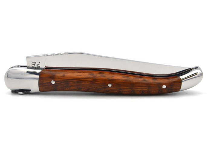 Laguiole knife GI, 12 cm snakewood & red spacer handle, Freemasonry