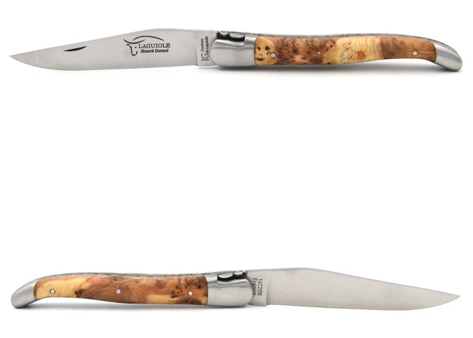Laguiole knife with GI label, juniper, chiselled bee and spring