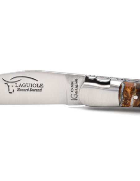 Laguiole Geographical Indication label, 12 cm brown mammoth molar