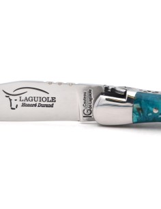 Laguiole Label Geografische Angabe, 11 cm aus recyceltem blauem Horn 2