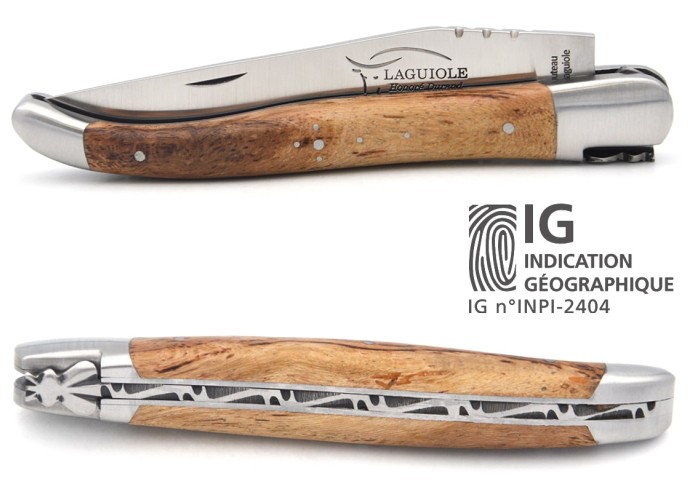 Laguiole mit Label Geografische Angabe, 12 cm Griff aus Weinrebe