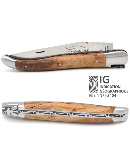 Laguiole with GI label, 12 cm vine handle, blade only, matt finish