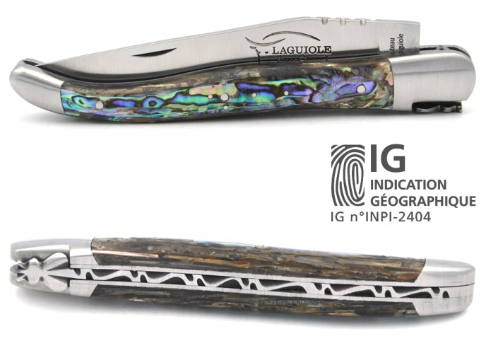 Laguiole mit Label Geografische Angabe, 12 cm Griff aus Seeohren