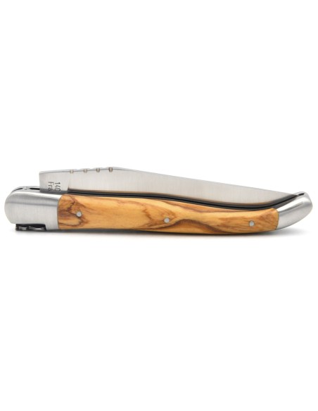 Laguiole Geographical Indication, 12 cm olive wood handle & black spacer