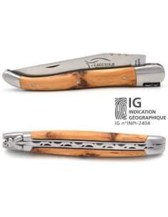 Laguiole IG en genévrier & intercalaire noir, manche de 12 cm